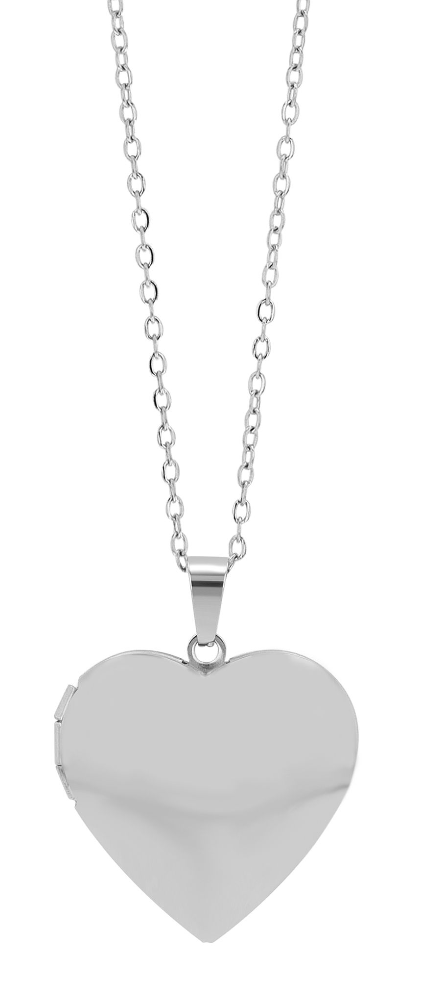 "Citrine", Edelstahl Akzent Halskette 43 + 5 cm mit Herzmedaillon, silberfarben