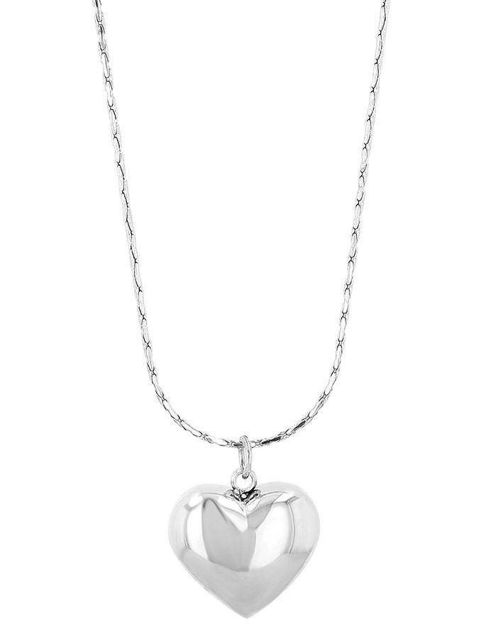 "Anisja" Edelstahkette mit Anhänger, Herz, 42+5cm, silberfarben