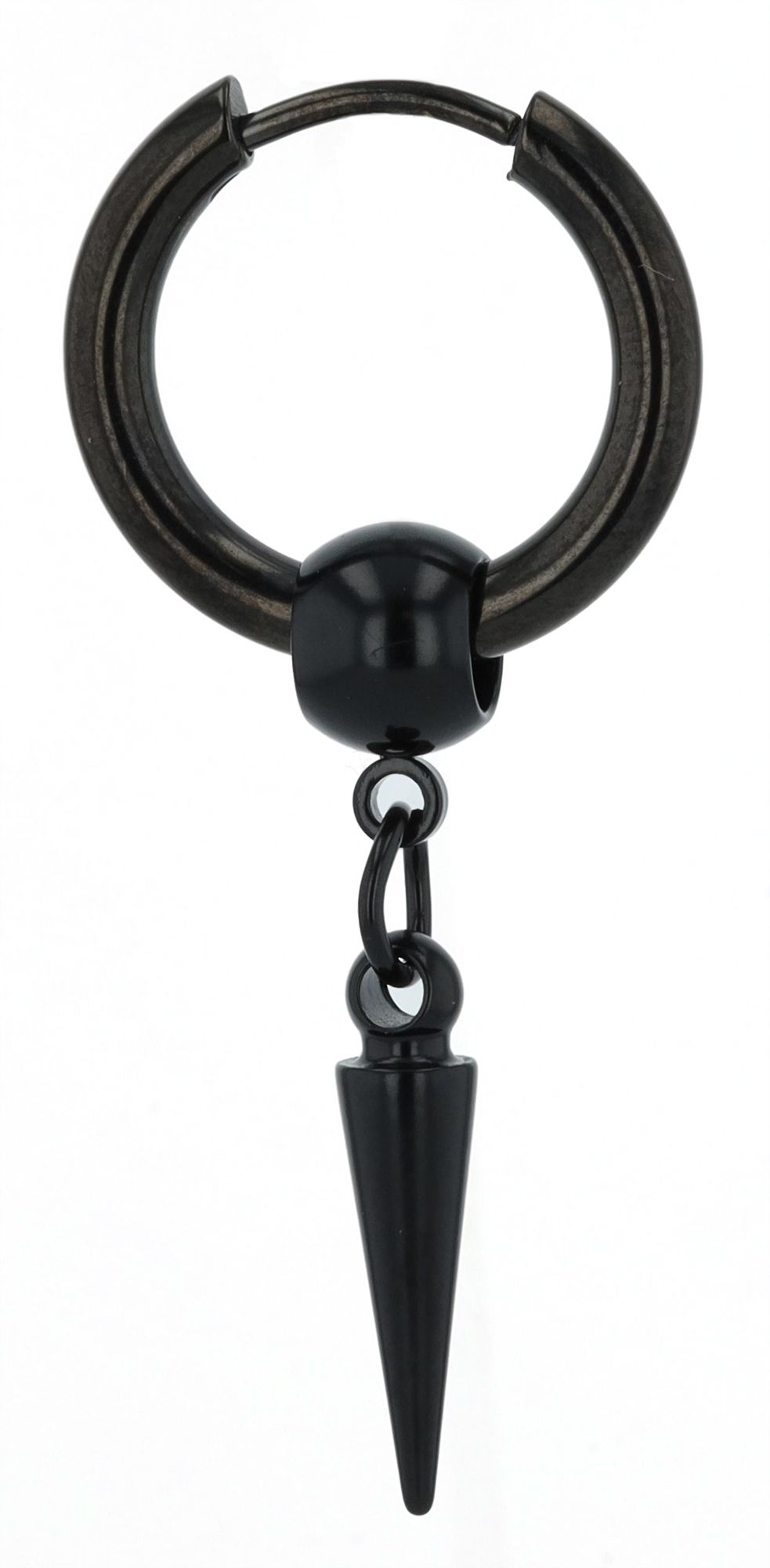 "Mewtwo", Unisex Klapp-Creole, Edelstahl, schwarz, Ø 12 mm