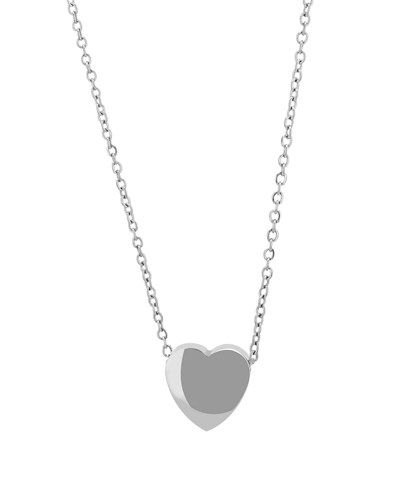 Akzent Kette mit Herzanhänger, "Lorelei", Edelstahl, silberfarben
