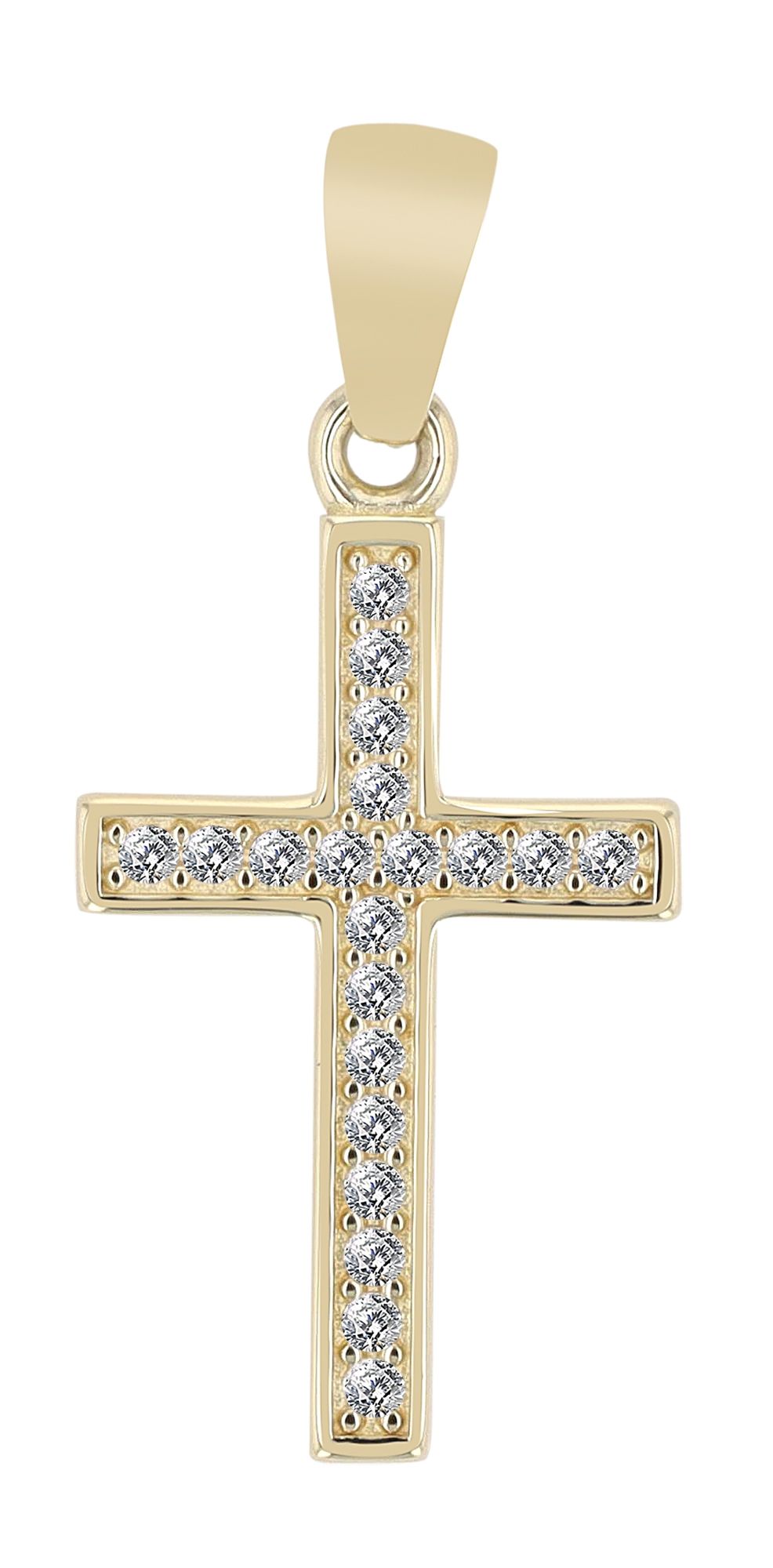 333/- Gold Anhänger "Berfin", Kreuz mit Zirkoniabesatz, Gelbgold, 8 Karat