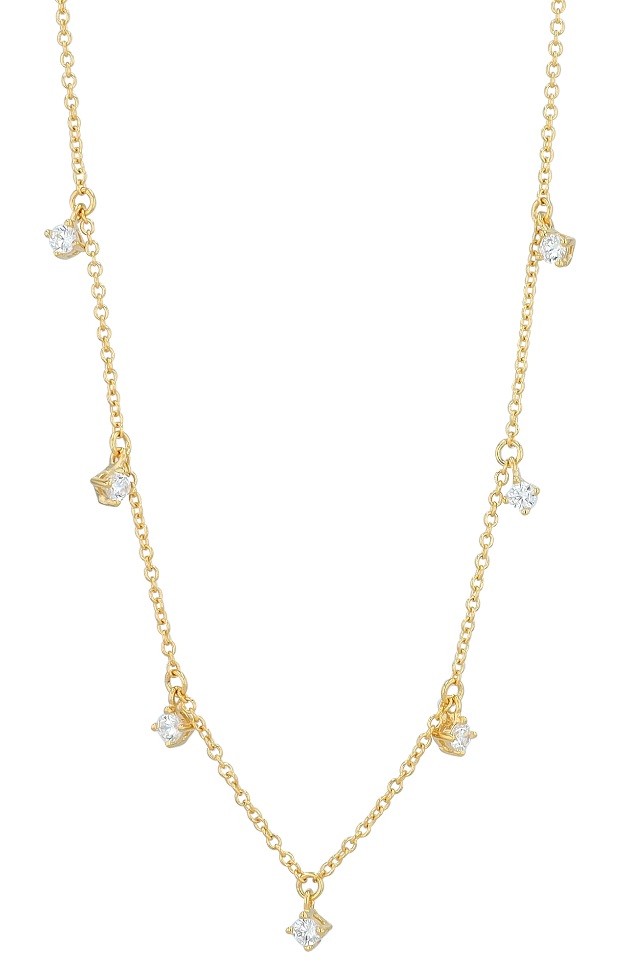 Sif Jakobs Jewellery 925/- Echt Silber Kette "Ellera Piccolo", Zirkonia (weiß), vgold., 45 cm (var.)