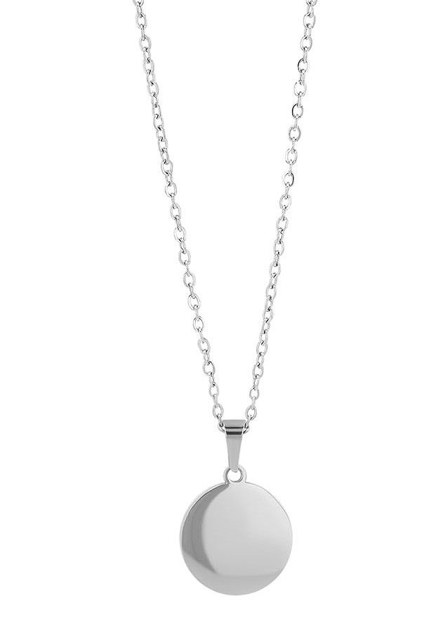 "Tabea" Edelstahlkette mit Gravurplatte, 43+5cm, silberfarben