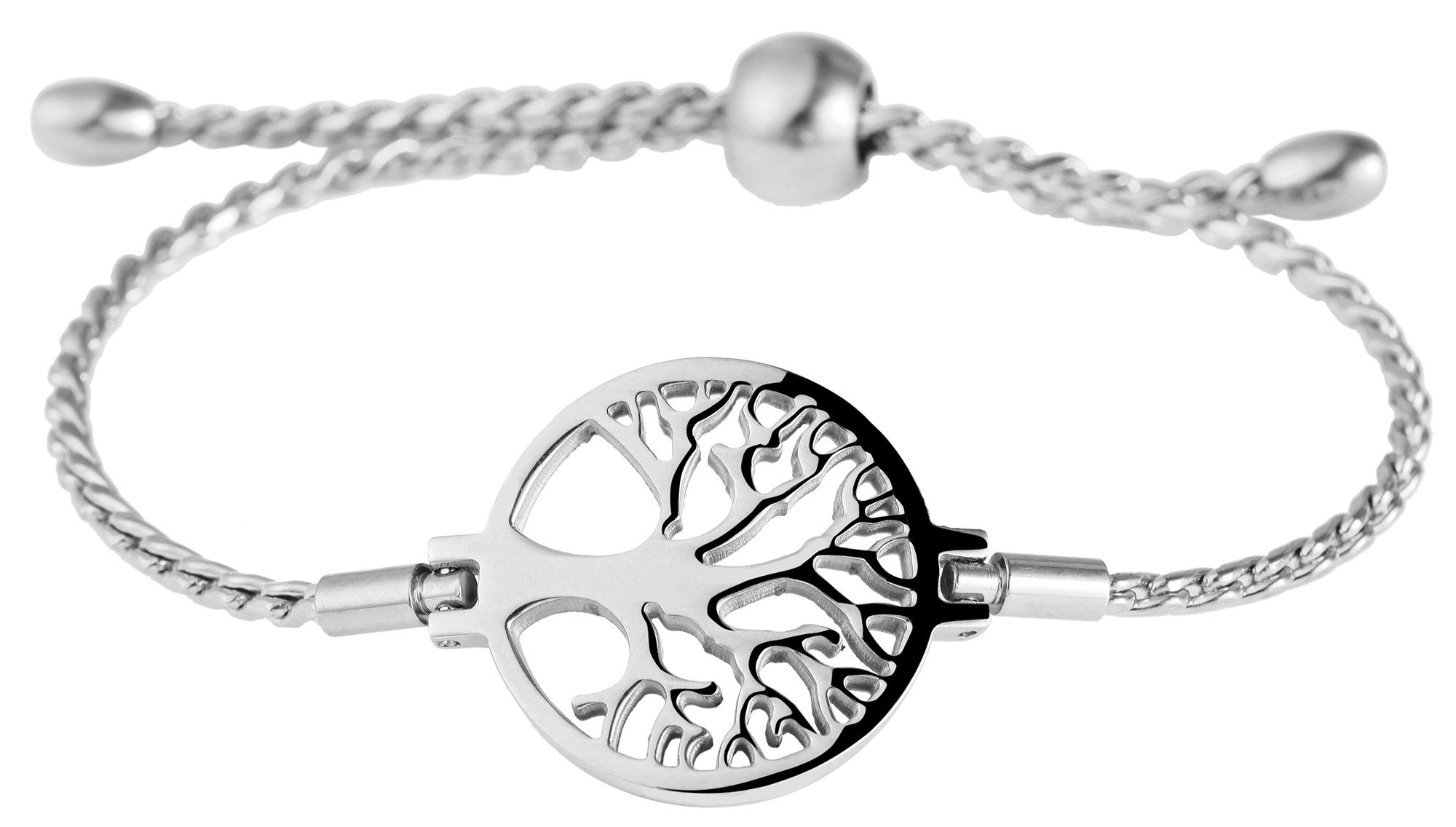 Akzent Kettenarmband aus Edelstahl, silberfarbig, 20 cm