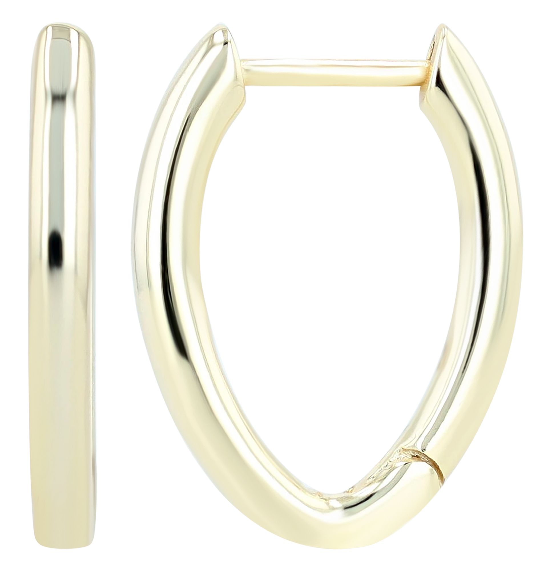 "Aghatha" 925/- Echt Silber Creole in V-Form, vergoldet