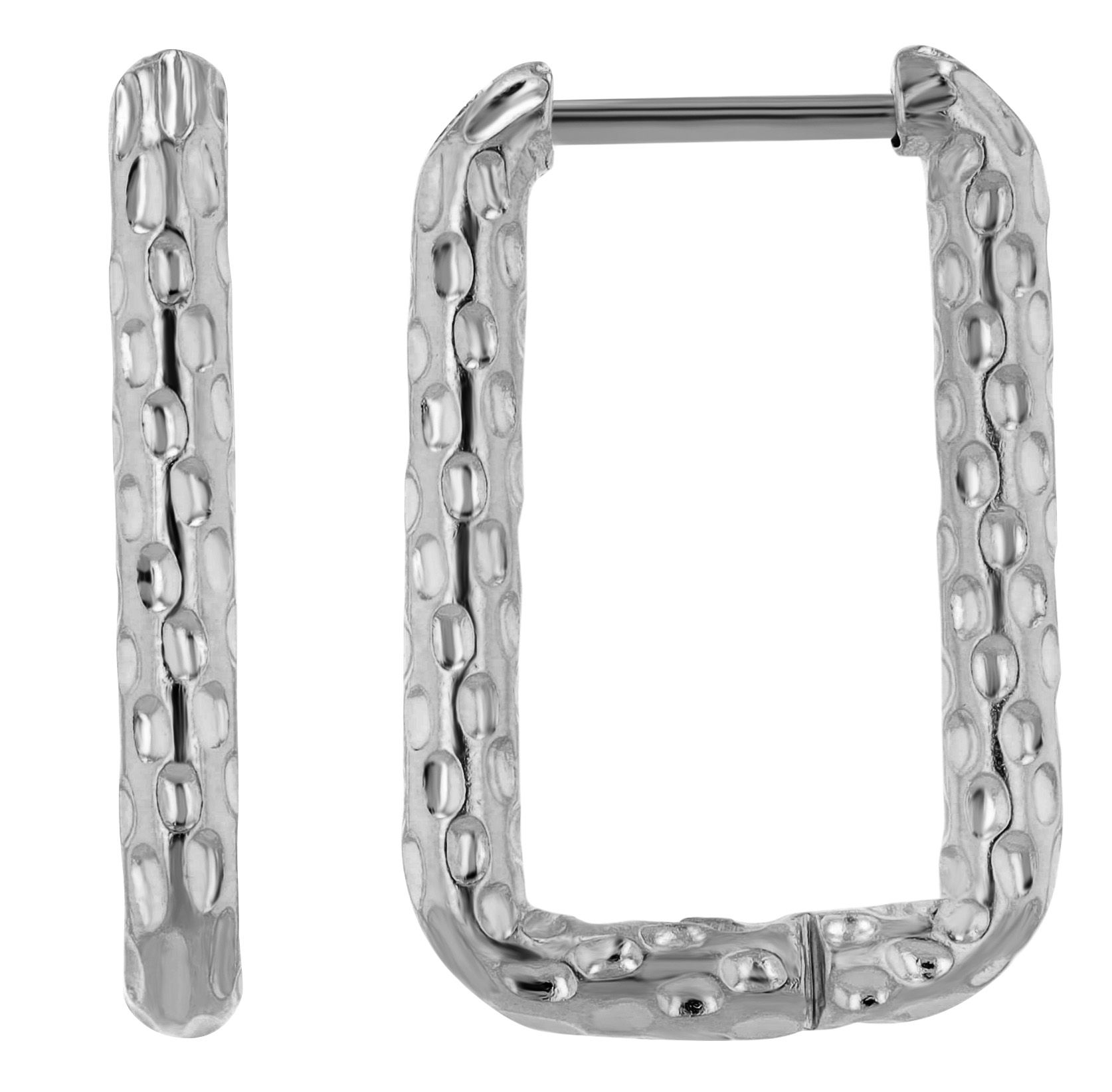 "Medea" - U-Form Creole aus Edelstahl, silberfarben