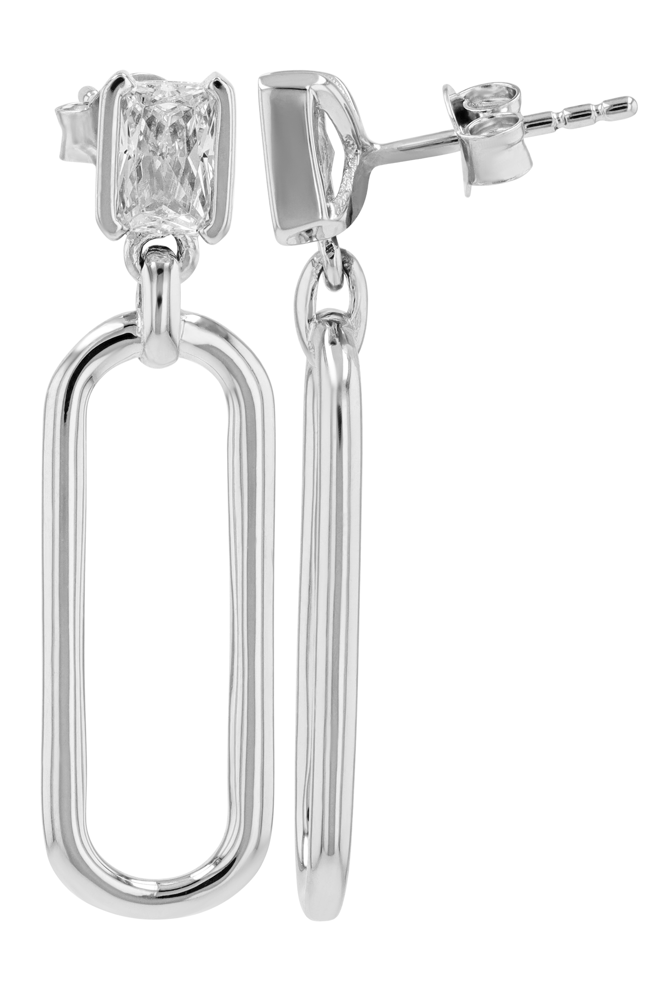 Sif Jakobs Jewellery 925/- Echt Silber Ohrstecker hängend "Roccanova Lungo", Zirkonia, rhod.
