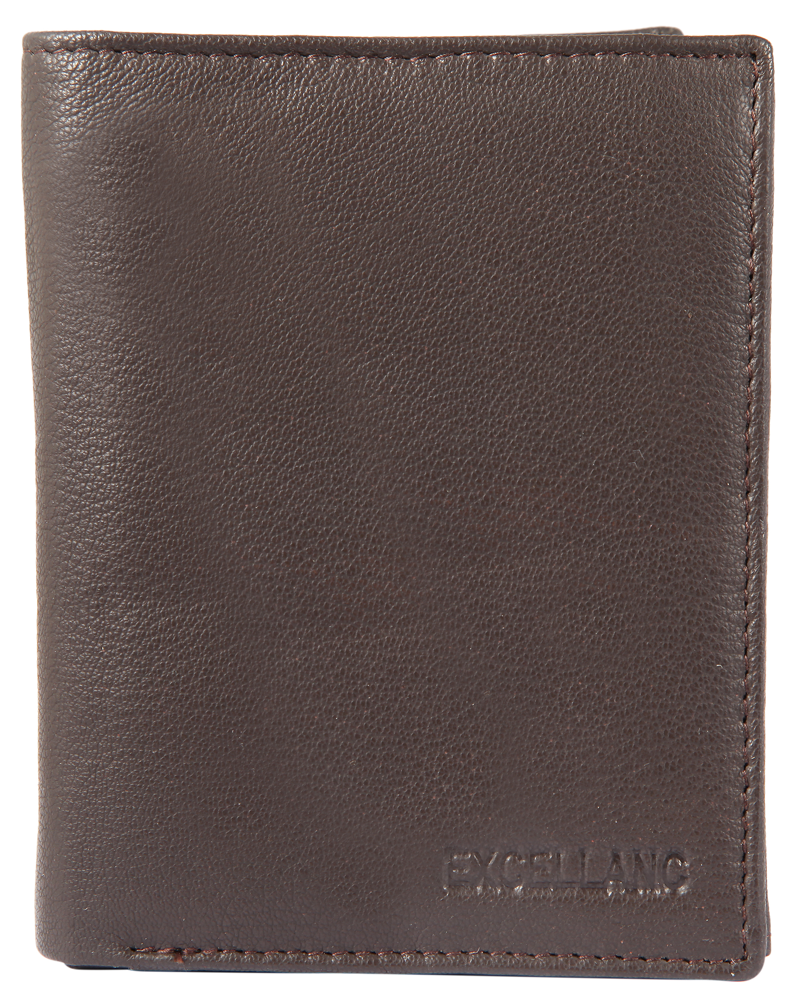 Excellanc Echtleder Geldbörse, Hochformat, braun