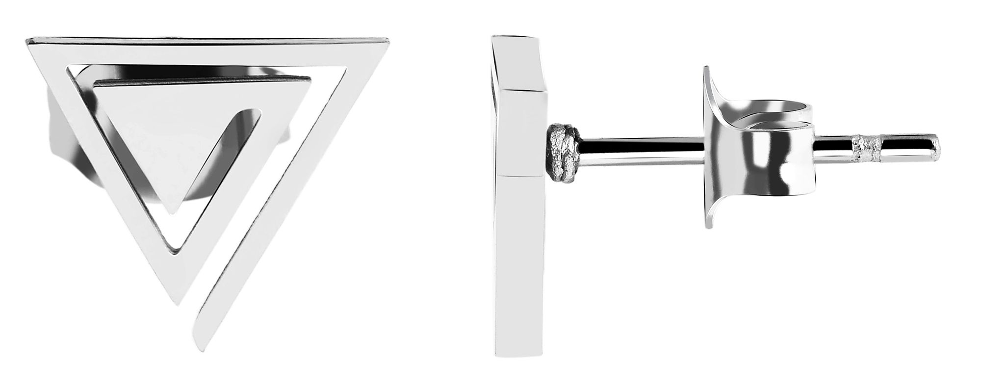 Akzent Ohrstecker aus Edelstahl, Dreieck, silberfarben