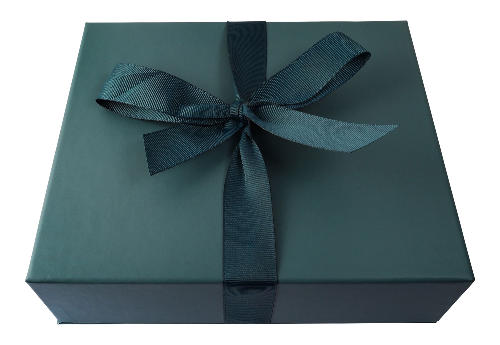 Schmuckbox aus Pappe in dunkelgrün mit Schleife, VE 12