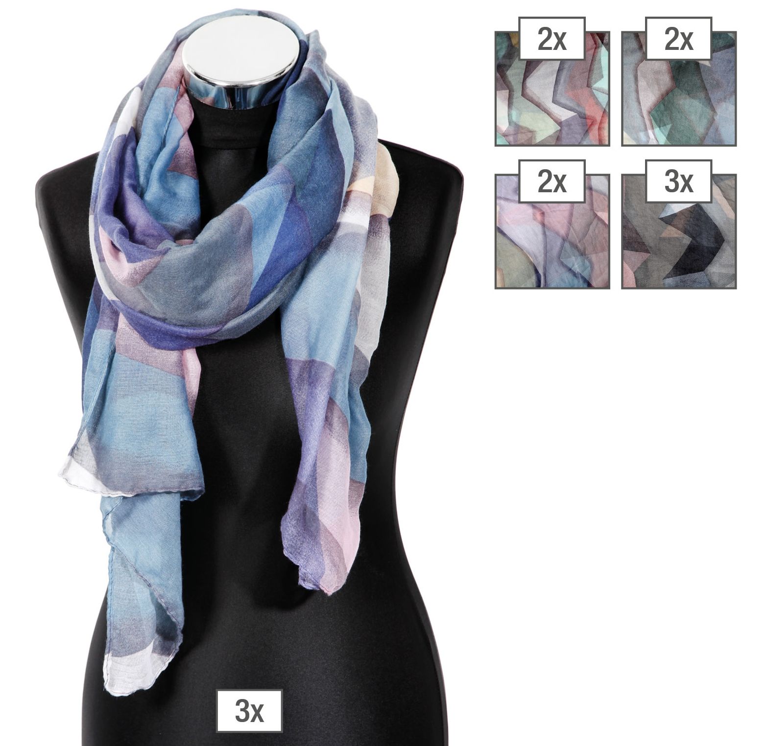 Schalpaket farblich sortiert Sommerschals , VE 12