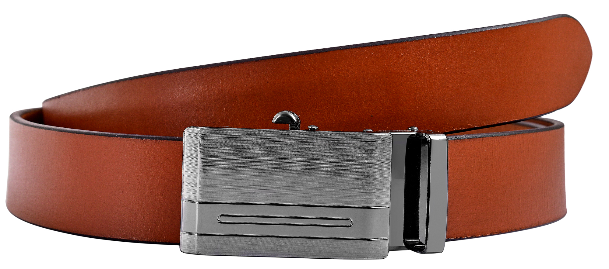 Leonardo Verrelli Echtleder Automatik-Gürtel, max. 90 cm/ 35 mm, braun (tan) - kürzbar