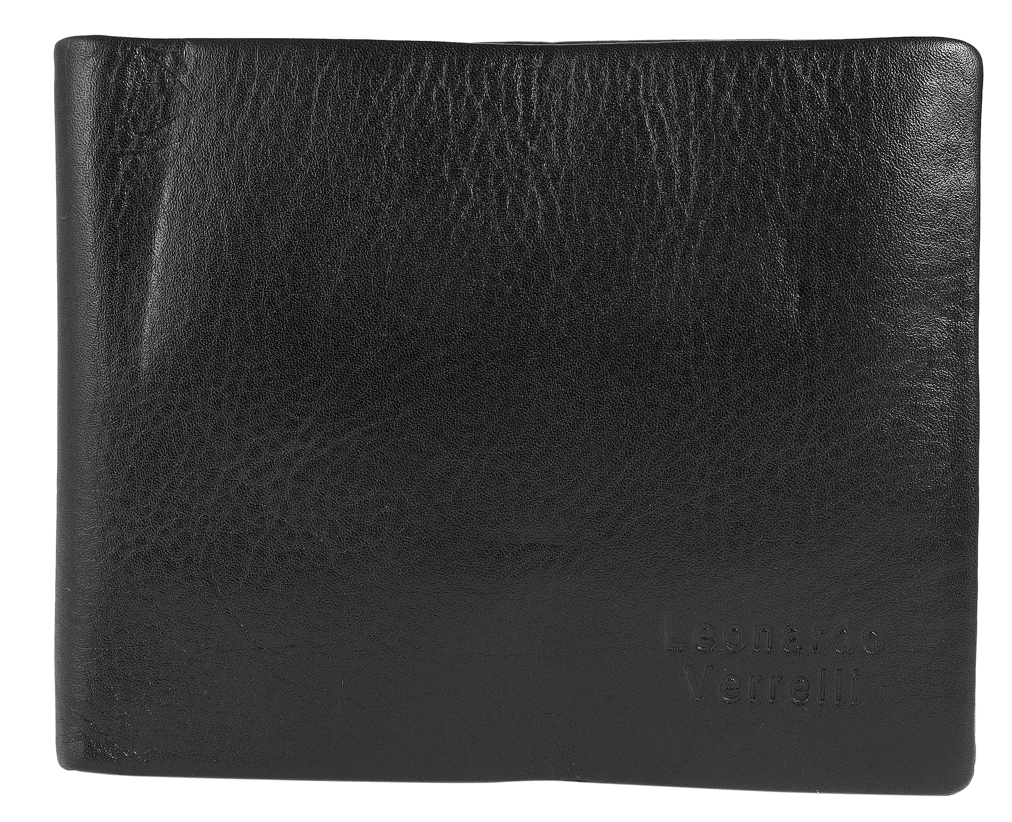 Leonardo Verrelli, Herren Echtleder Geldbörse (Nappa-Rind), RFID, quer, schwarz