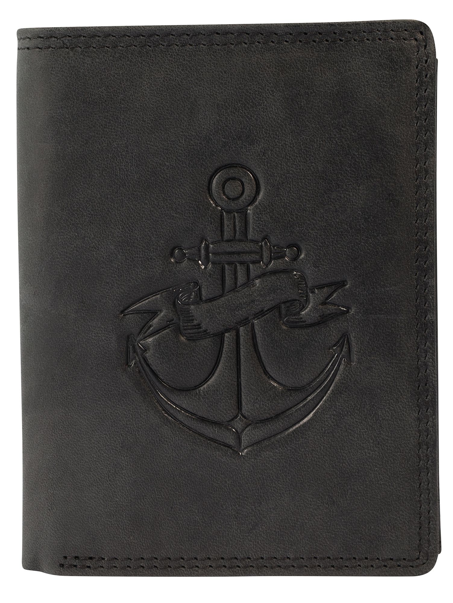 Akzent Geldbörse, RFID, Hochformat, Anker, schwarz