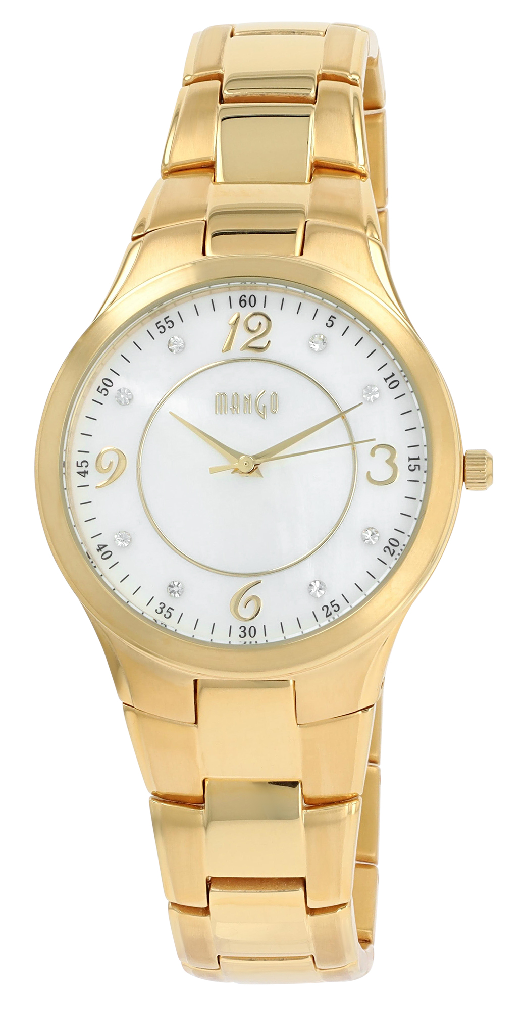 Mango Edelstahl Damenuhr Ø 36 mm, goldfarben/ Perlmutt