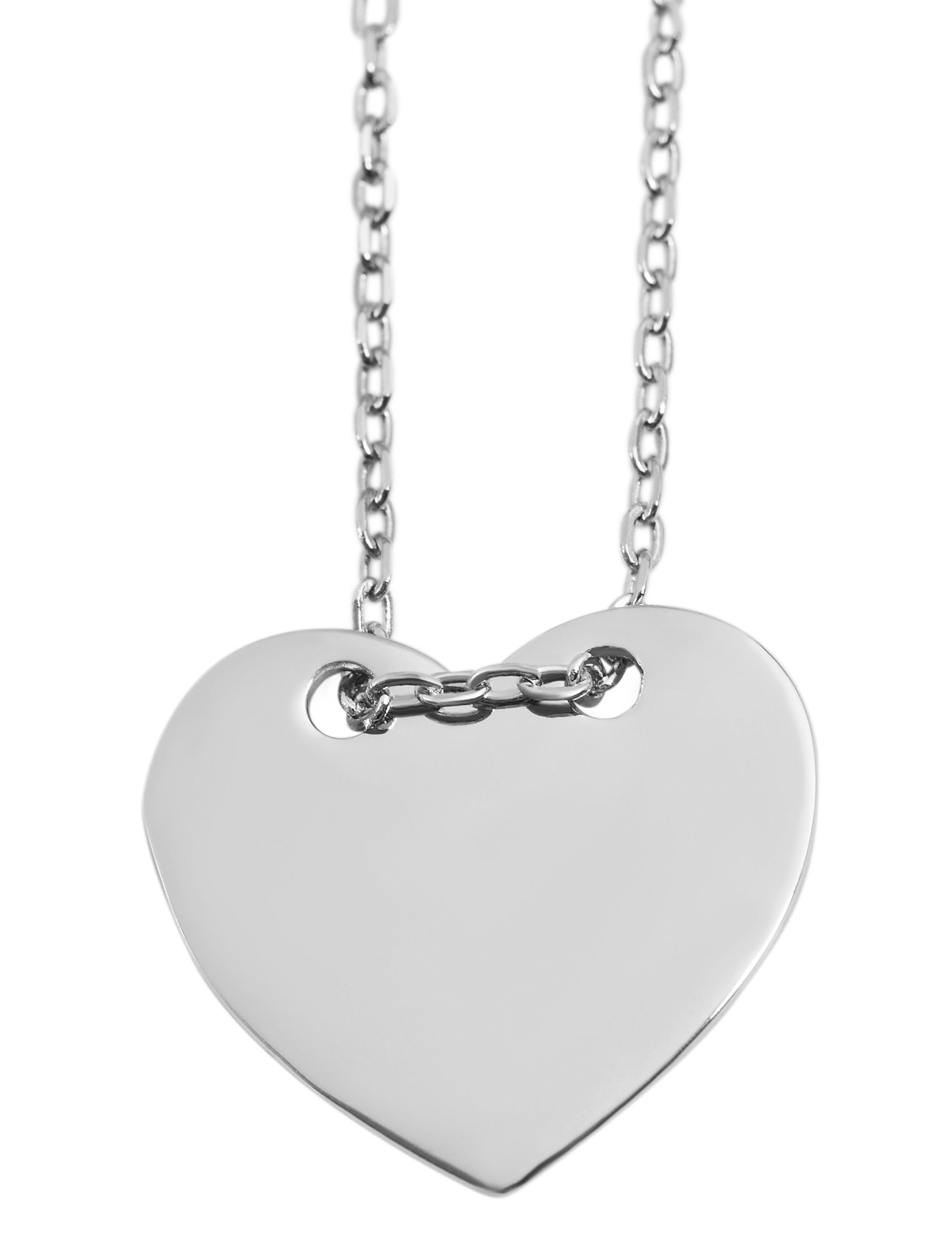 925/- Echt Silber Gravurkette mit Herzanhänger "Nelly", 925/rhodiniert