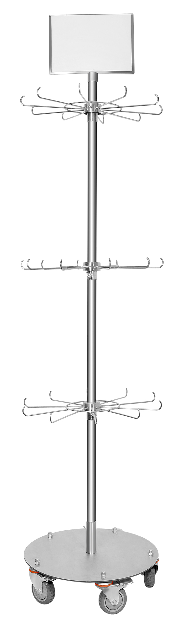 Universalständer aus Edelstahl, 210 x 50 cm auf Rollen
