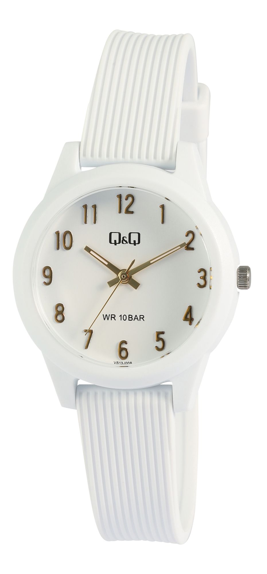 Q&Q Damen-/ Jugenduhr, Kunststoffarmband, 10 ATM, Ø 32 mm, weiß