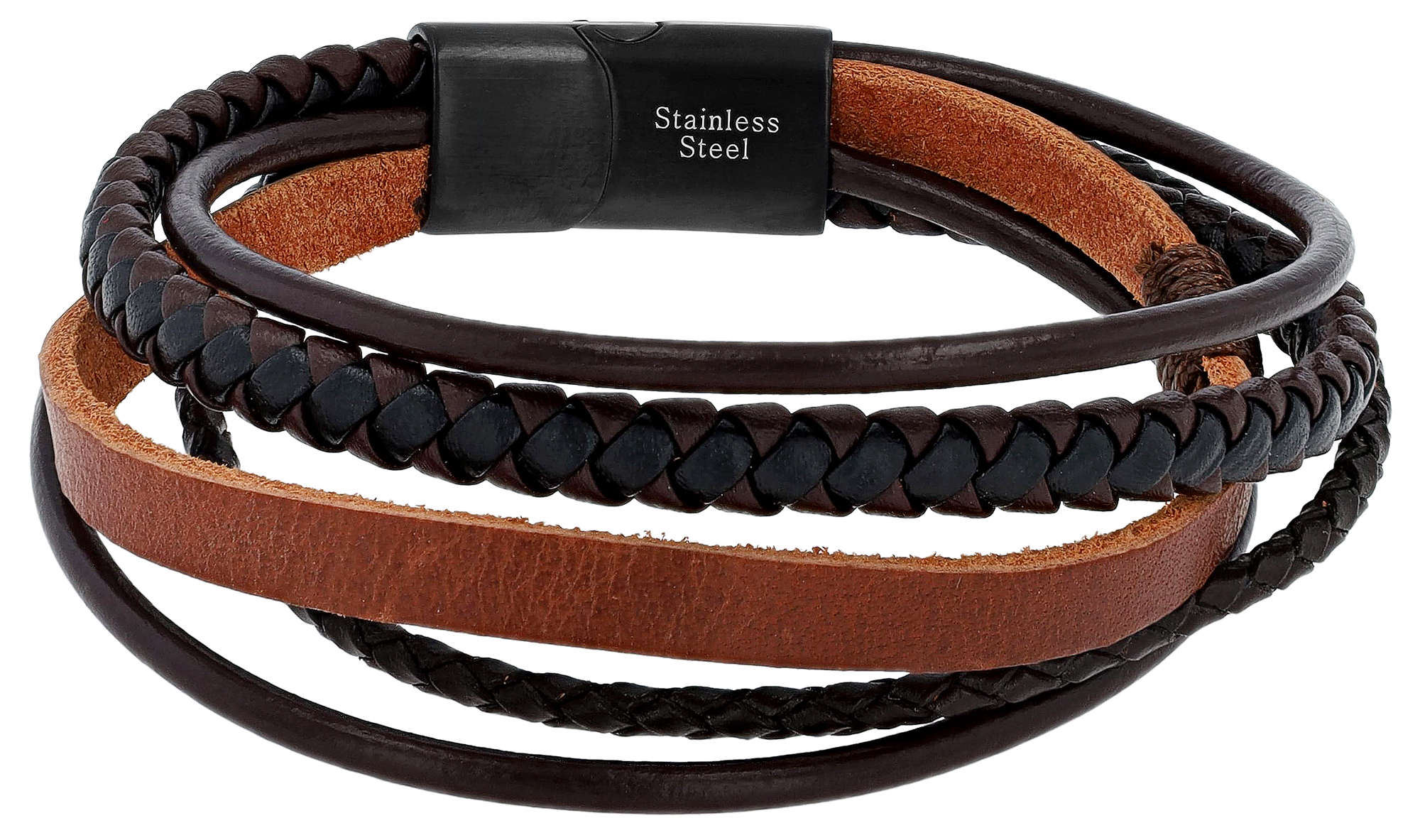 "Abbe", Akzent Echtlederarmband mit Magnetschließe, braun