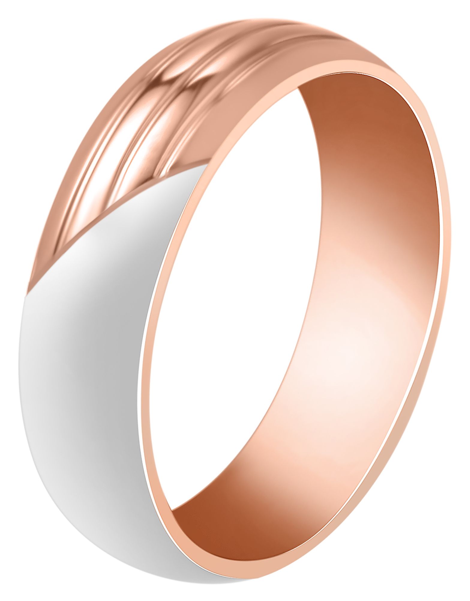 Akzent Herren-Partnerring, Edelstahl, silber- & roségoldfarben, Gr. 58