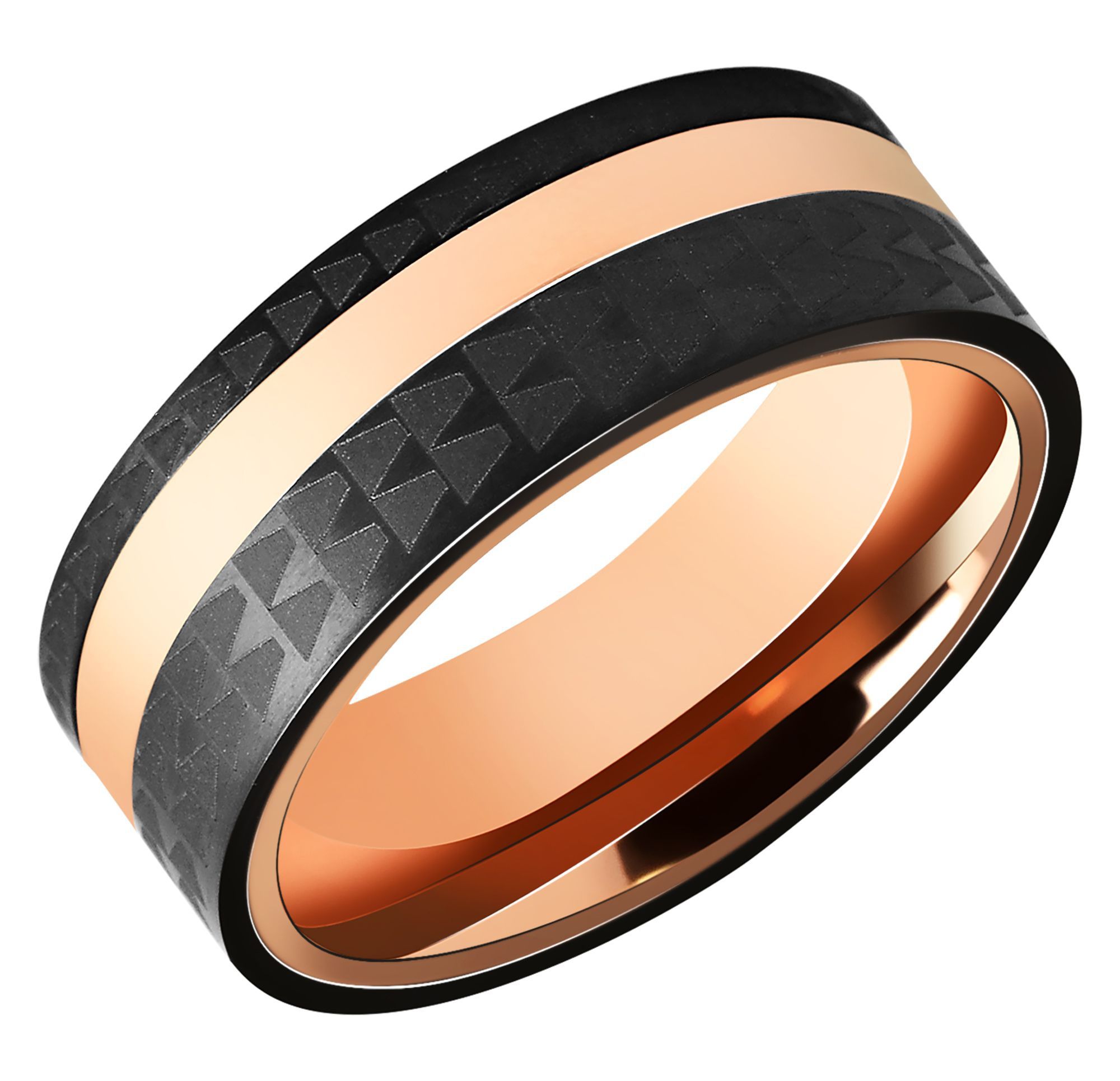 Akzent Herren-Partnerring, Edelstahl, Ionenplattiert, bicolor, Gr. 58