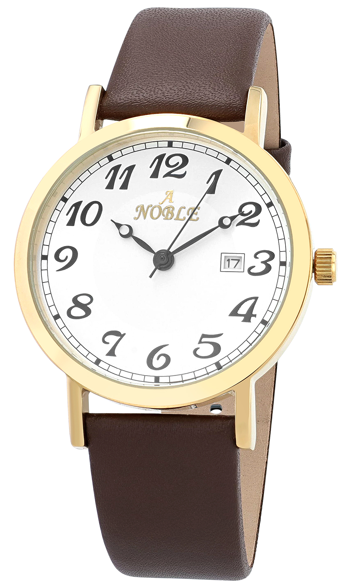 Noble Herrenuhr mit Echtlederarmband Ø 40 mm