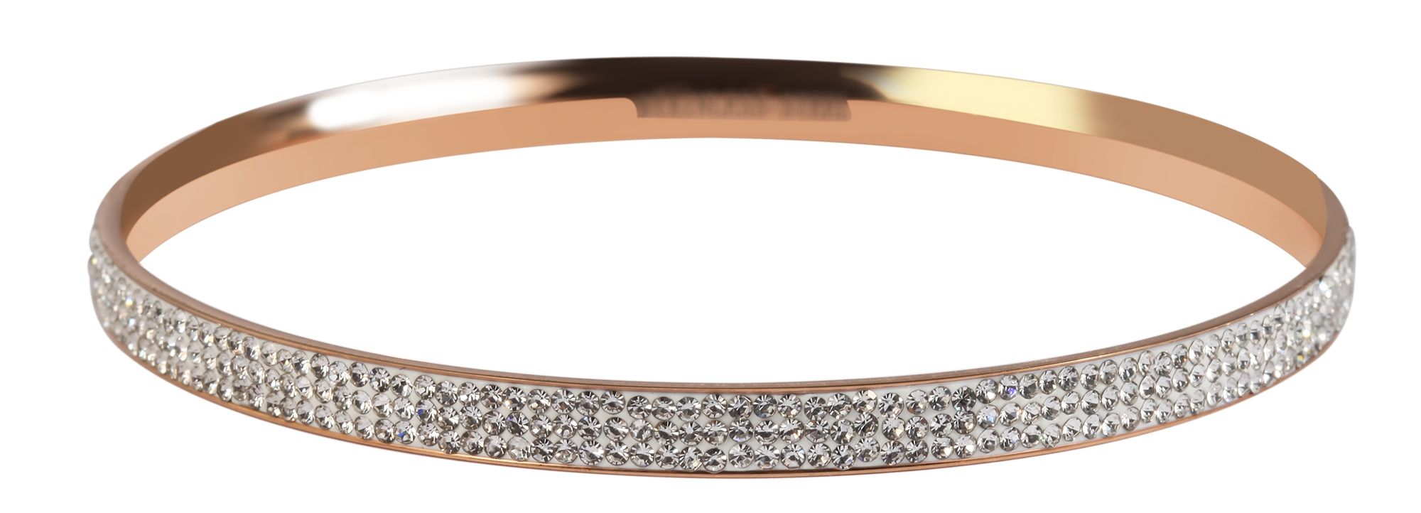 Akzent Edelstahl Armreif, Similisteinchen, 5,5cm, roségoldfarben