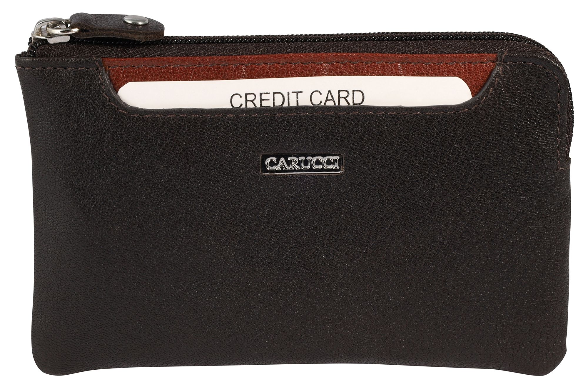 Carucci Echt Leder Schlüsselbeutel, RFID, braun/ tan