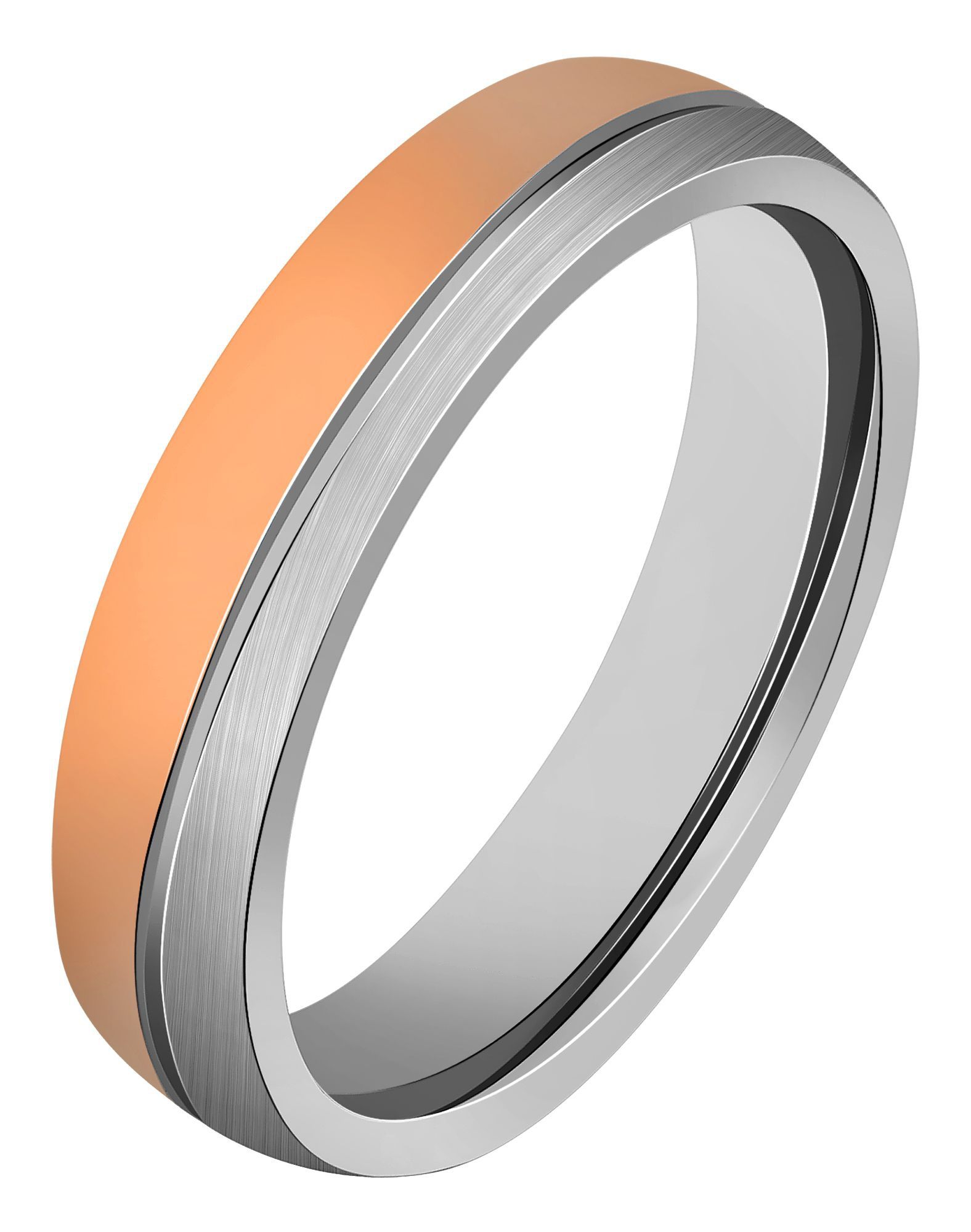 "Inox Duo", Akzent Herren-Partnerring, Edelstahl, bicolor, Gr. 60