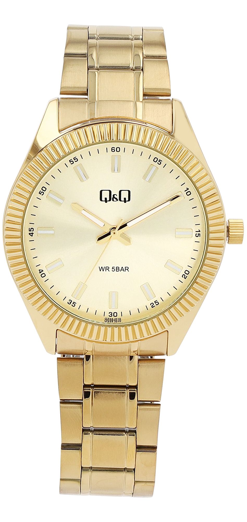 Q&Q Herrenuhr mit Edelstahlarmband, 5 Bar, goldfarben