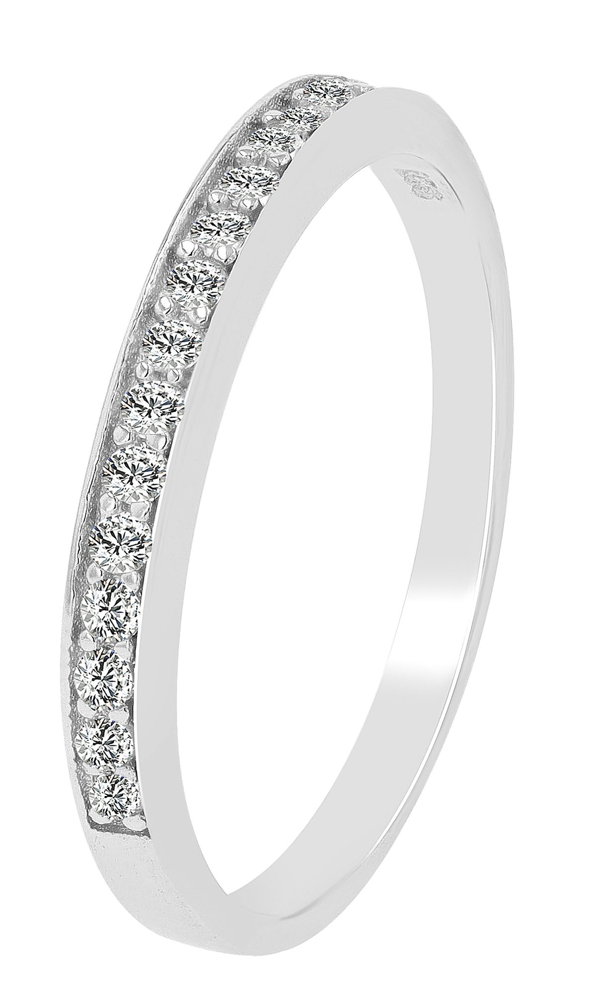 925 Echt Silber Ring, Zirkonia gefasst, 925/rhodiniert, Gr. 56