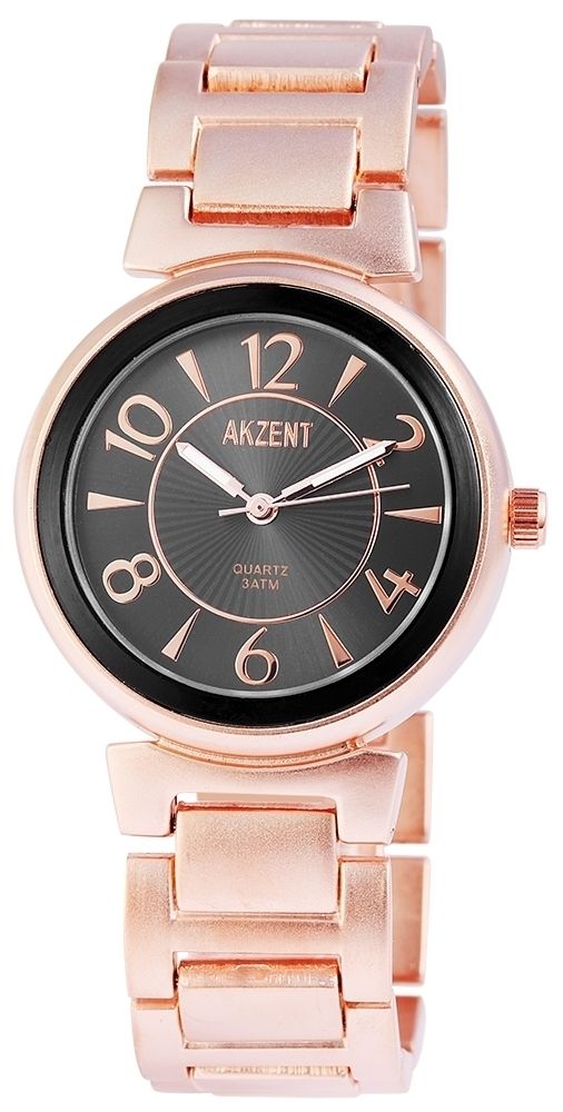 Akzent Damenuhr mit Metallarmband