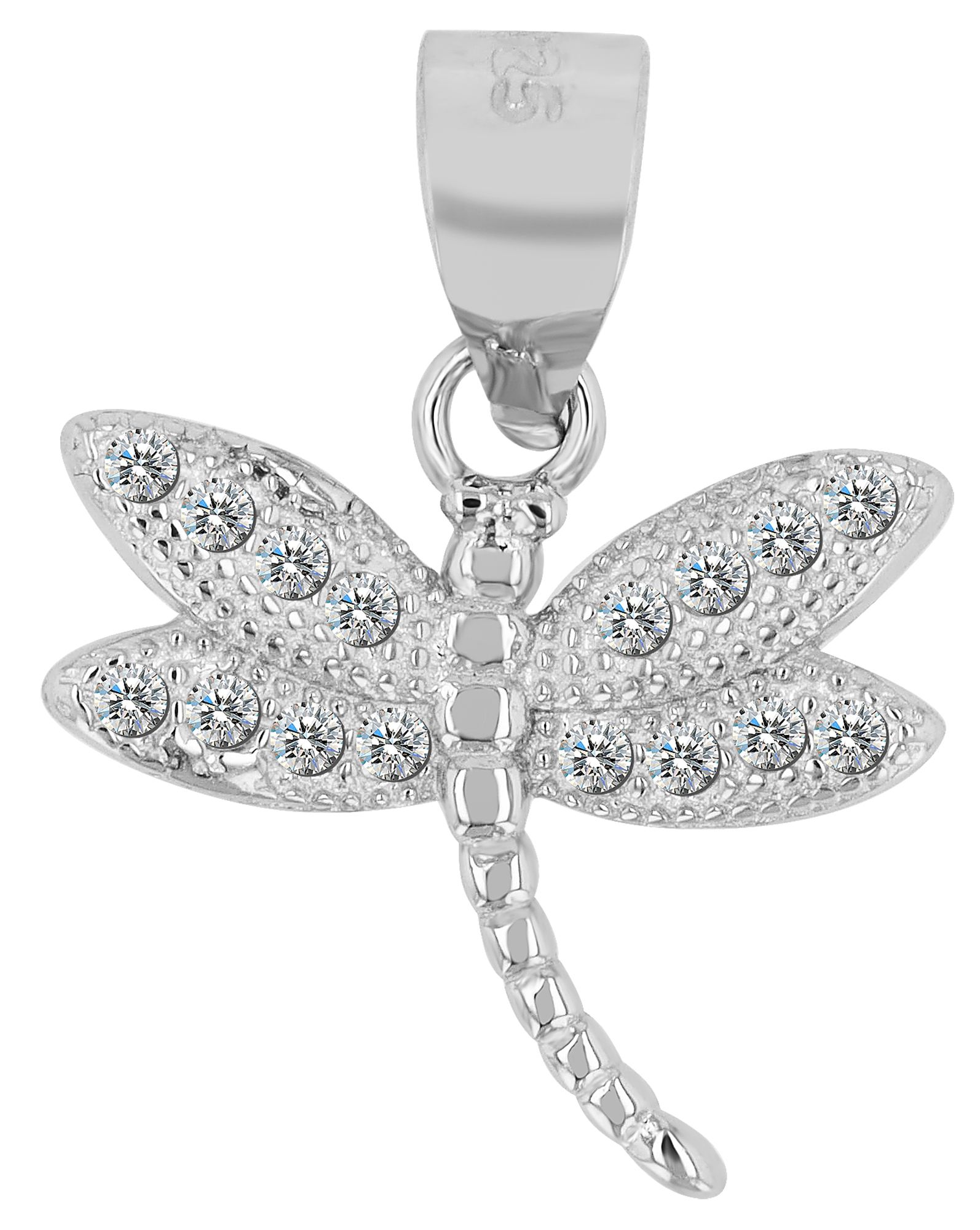 "Philomena" 925er Sterling Silber Anhänger Libelle, rhodiniert