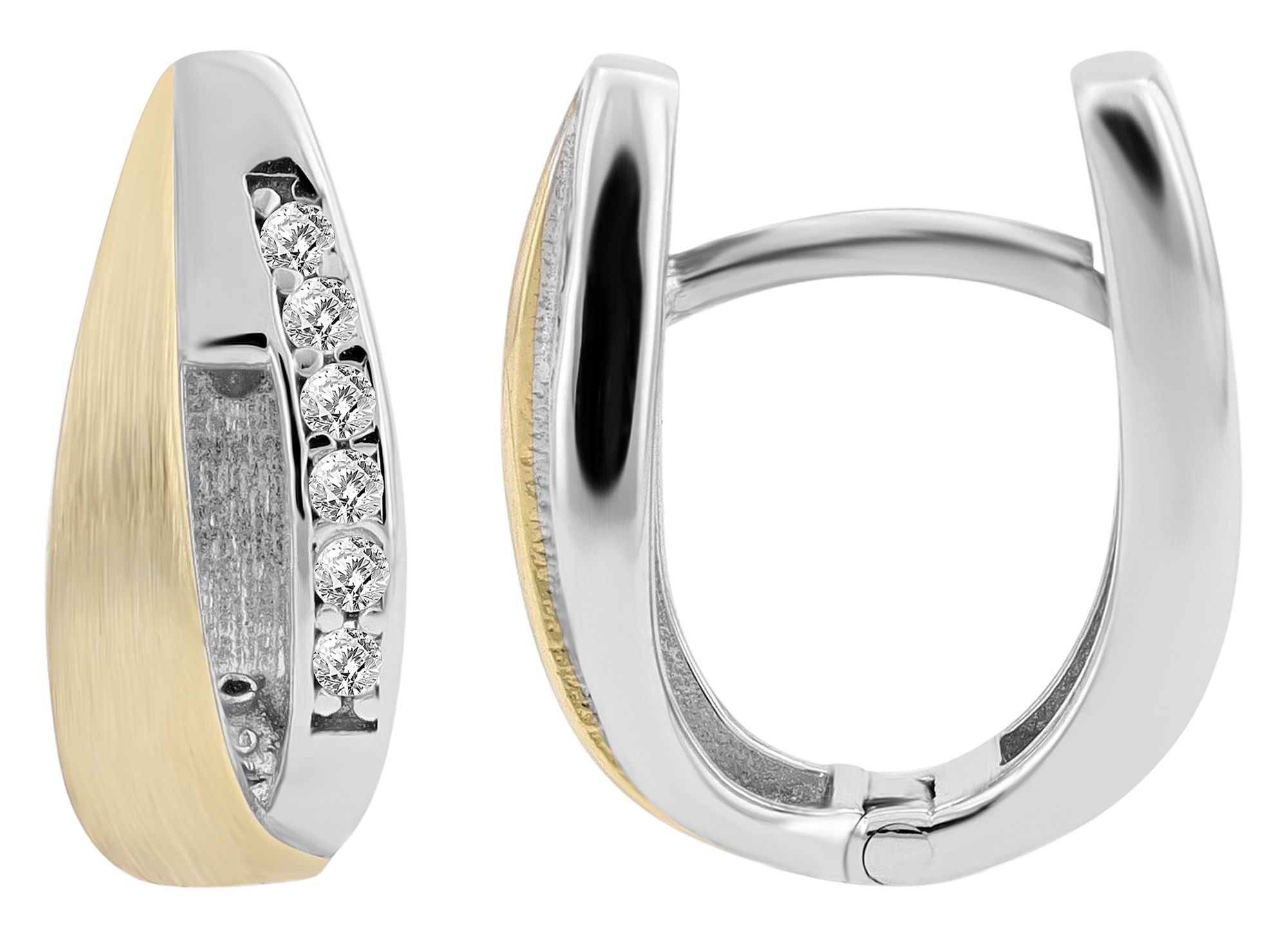 "Ancolie"925/- Echt Silber Creolen , bicolor (vergoldest/ rhodiniert)