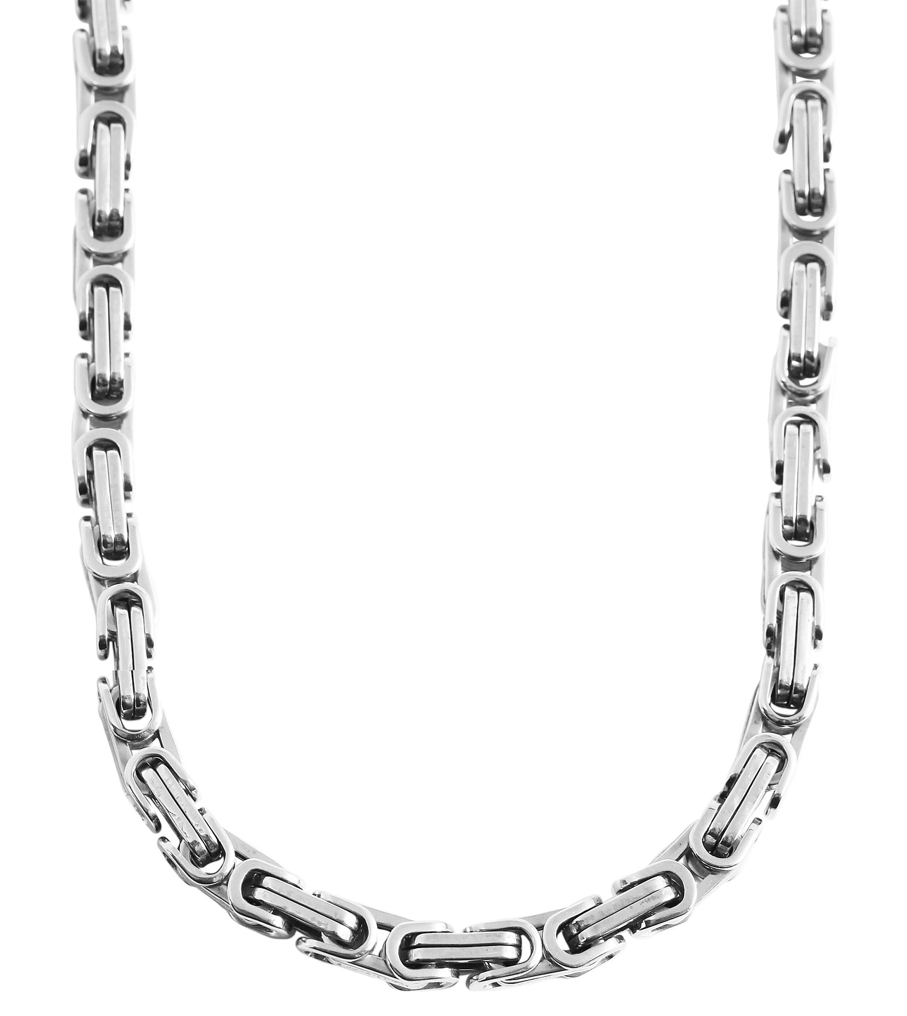 "Massiv", Akzent Königskette 6 mm, Edelstahl, silberfarben, 45 cm