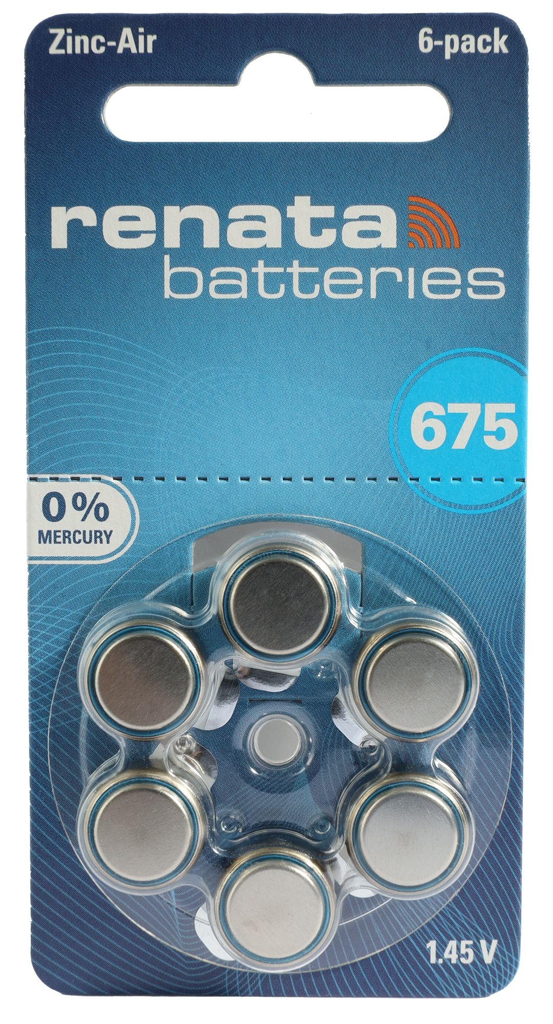 Renata Hörgeräte Batterien, 0% Quecksilber, VE 6 H10 - H675