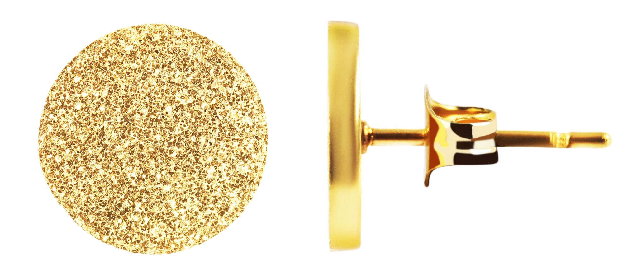 "Cameron", Edelstahl Ohrstecker, Plättchen, goldfarben sandgestrahlt