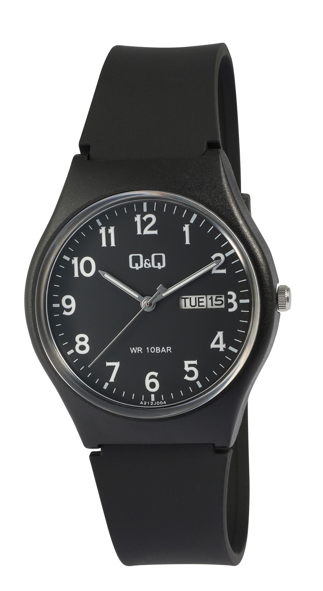 Q&Q Herren-/ Jugenduhr Silikonarmband, Ø 38 mm, schwarz