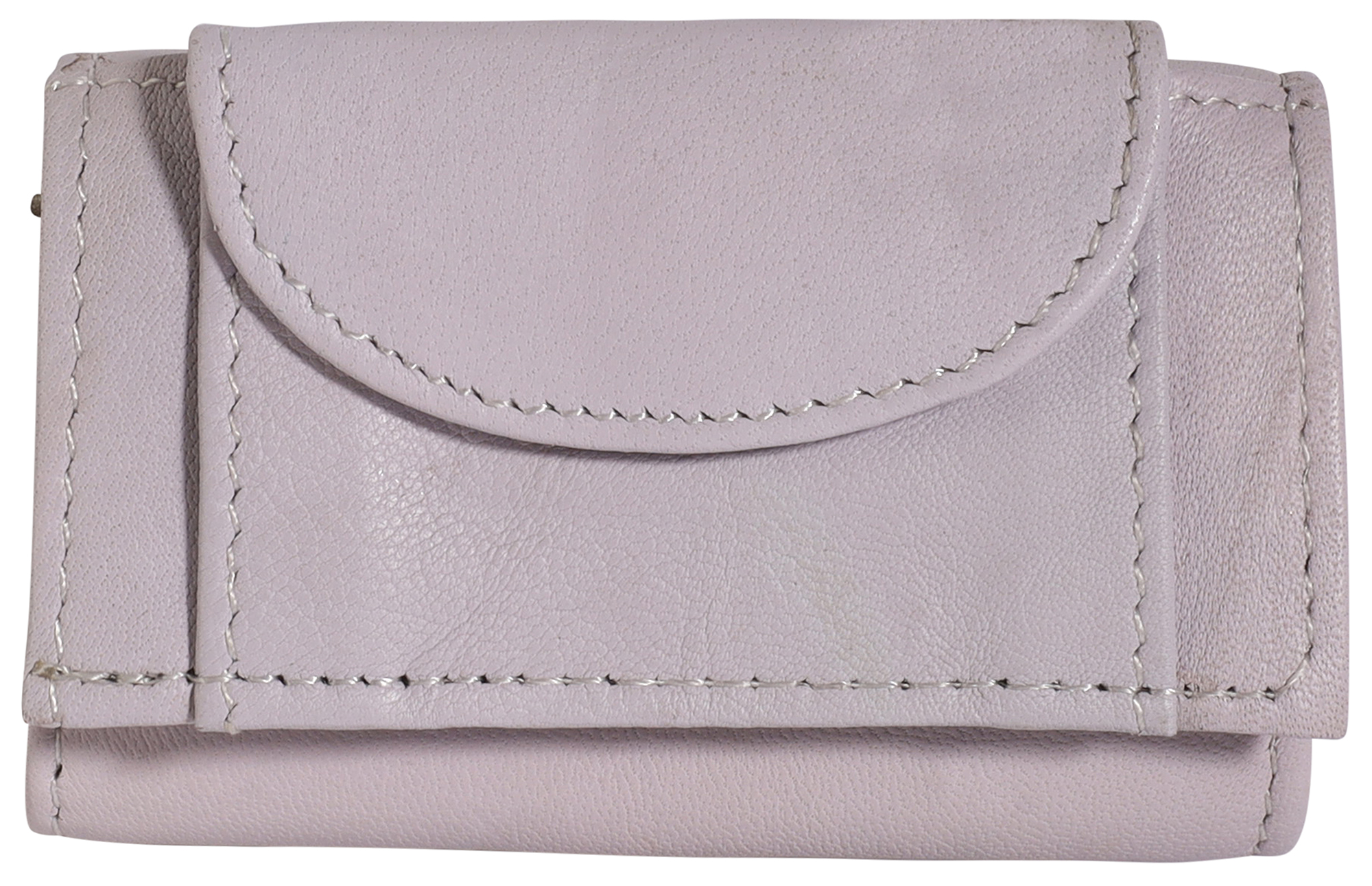 Excellanc Echtleder Mini-Geldbörse (Schlüsselfach), hellgrau