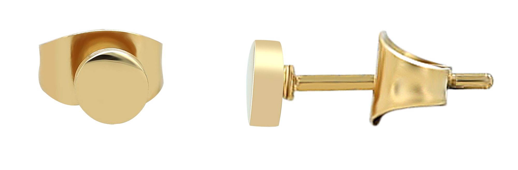 Akzent Ohrstecker "Dune" aus Edelstahl, rund, Ø 4 mm, goldfarben