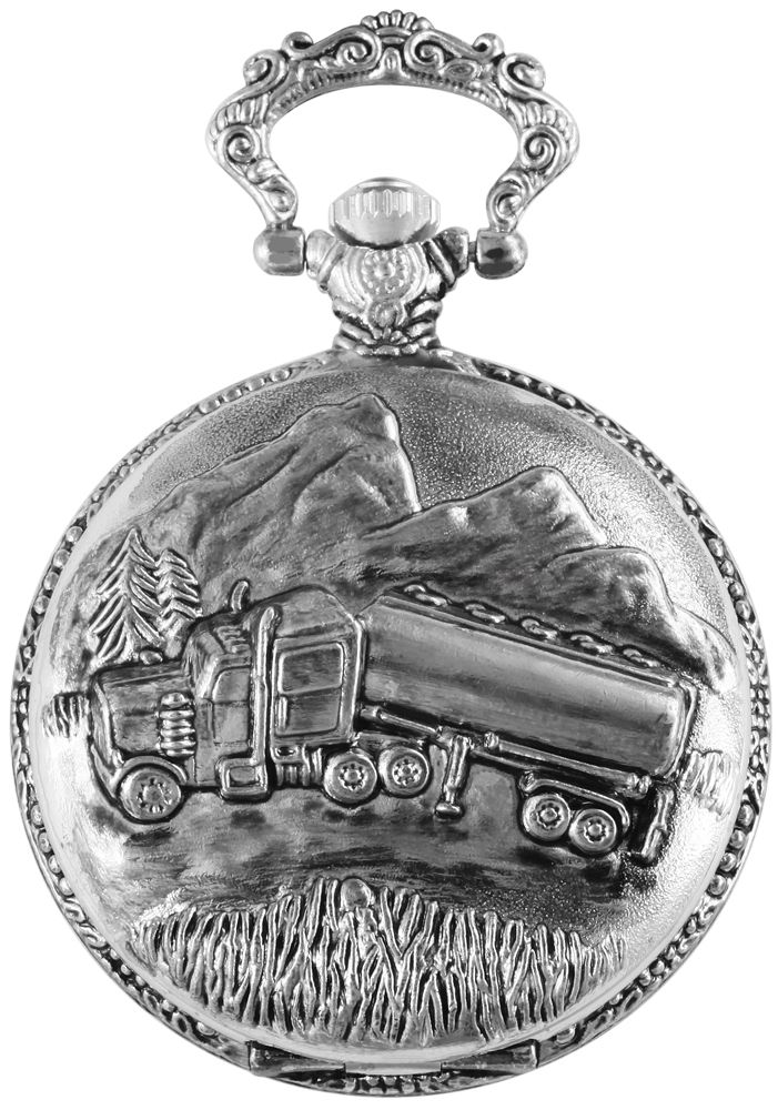 Excellanc Taschenuhr, LKW, silberfarben