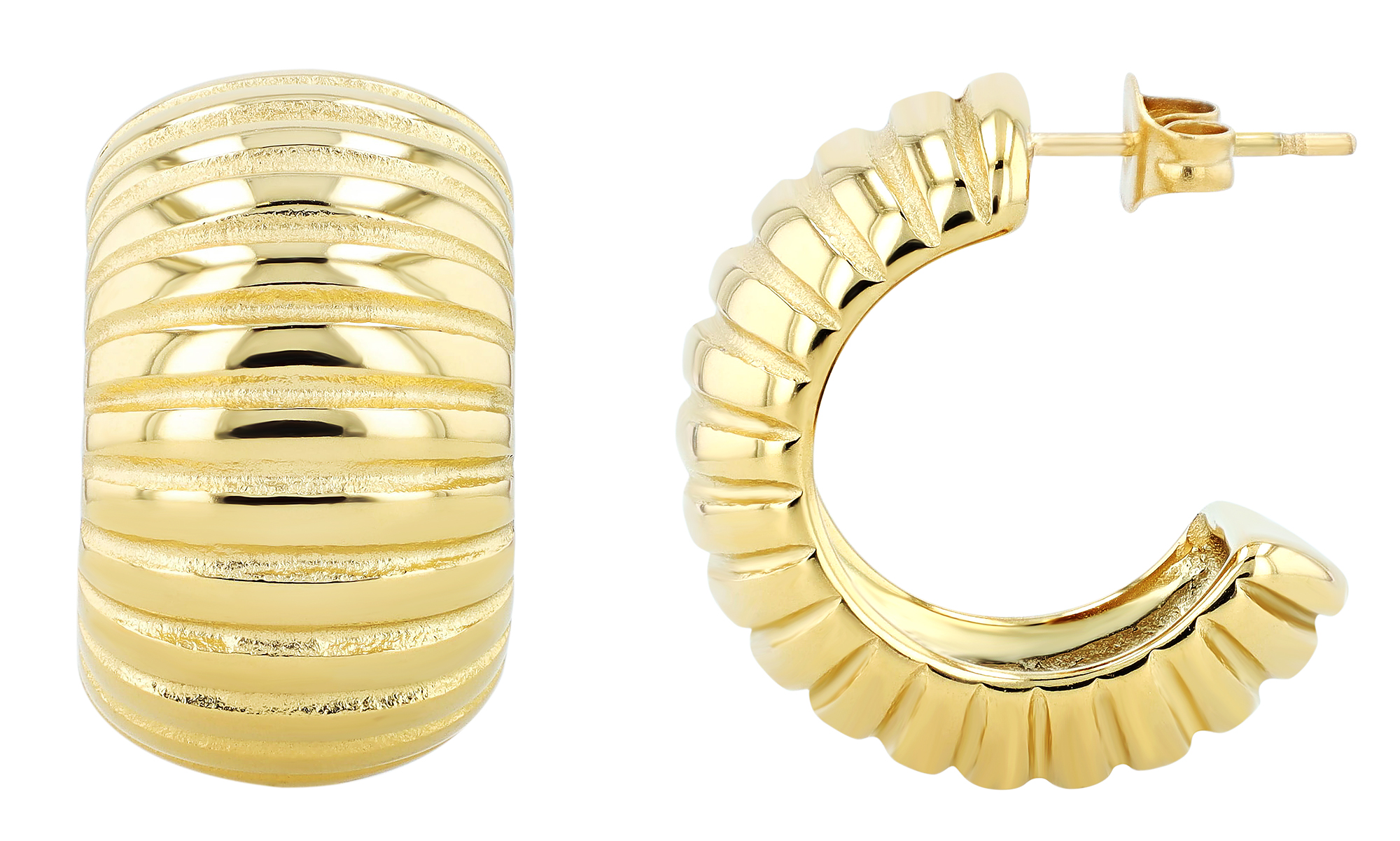 "Vanadis" Halbcreole aus Edelstahl vergoldet