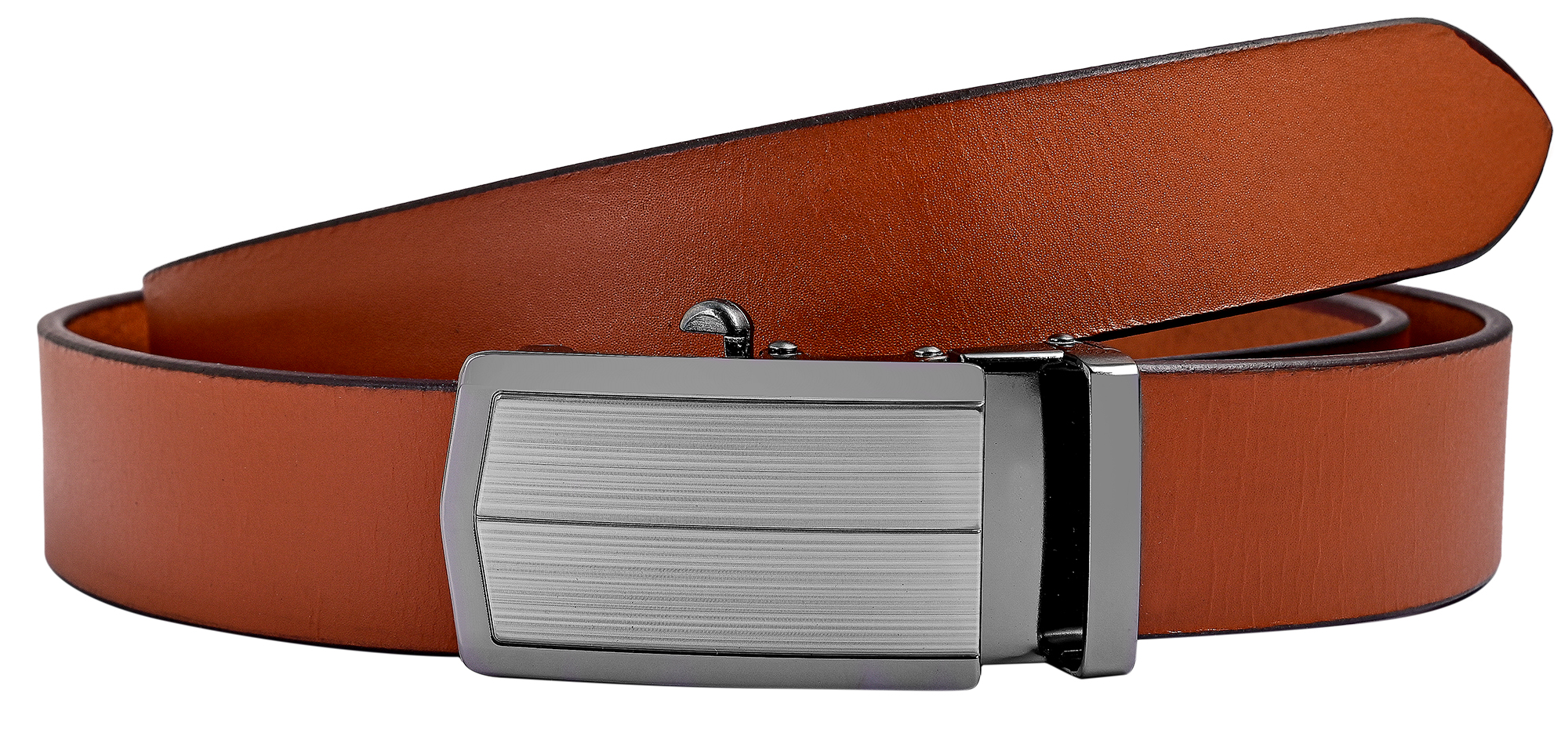 Leonardo Verrelli Echtleder Automatik-Gürtel, max. 110 cm/ 35 mm, braun (tan) - kürzbar