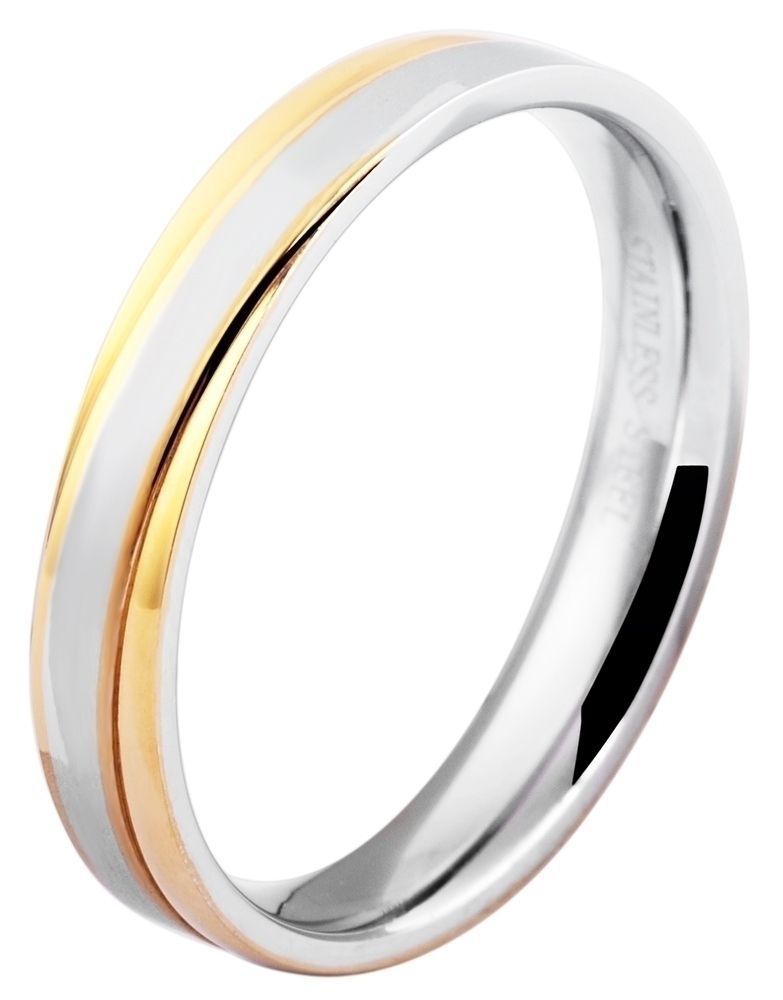 "Sensual Meaning" Herren-Partnerringe, Akzent, Edelstahl, bicolor (silberfarben/ goldfarben), Gr 68
