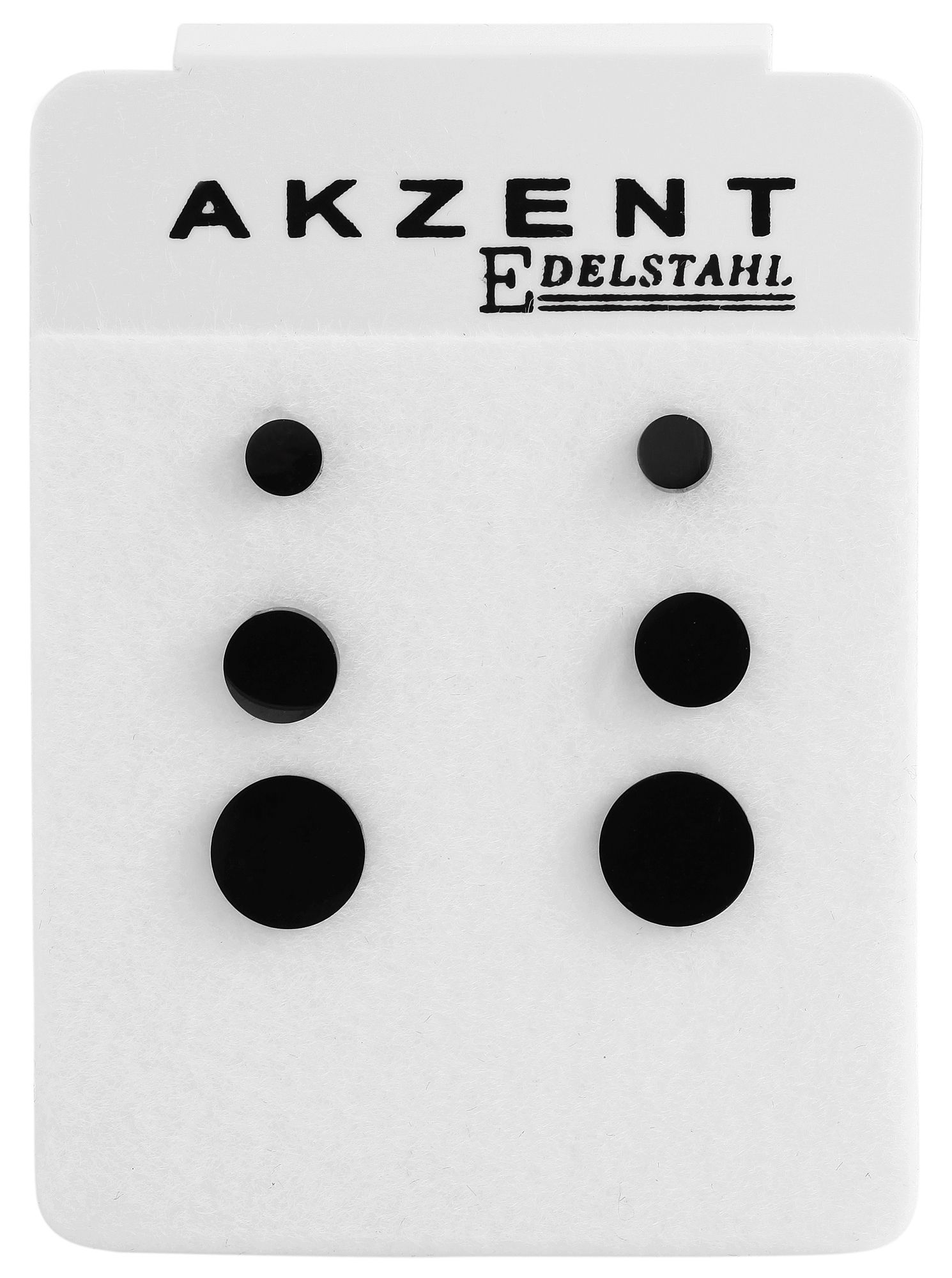 "Abby", Akzent Edelstahl Ohrstecker im 3er Set, rund, schwarz