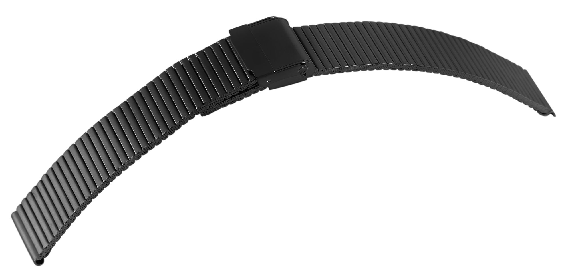 Edelstahl-Uhrenarmband, schwarz, 18 mm