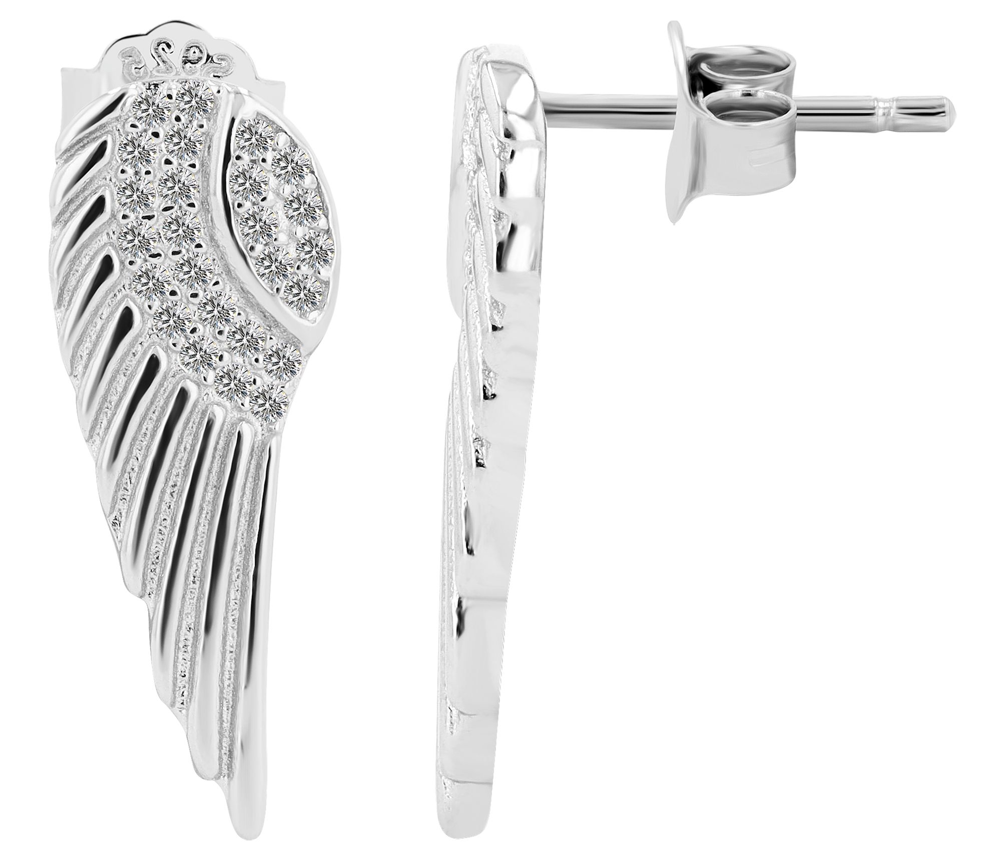 "Anien" - Engelsflügel, 925/rh Echt Silber Ohrstecker