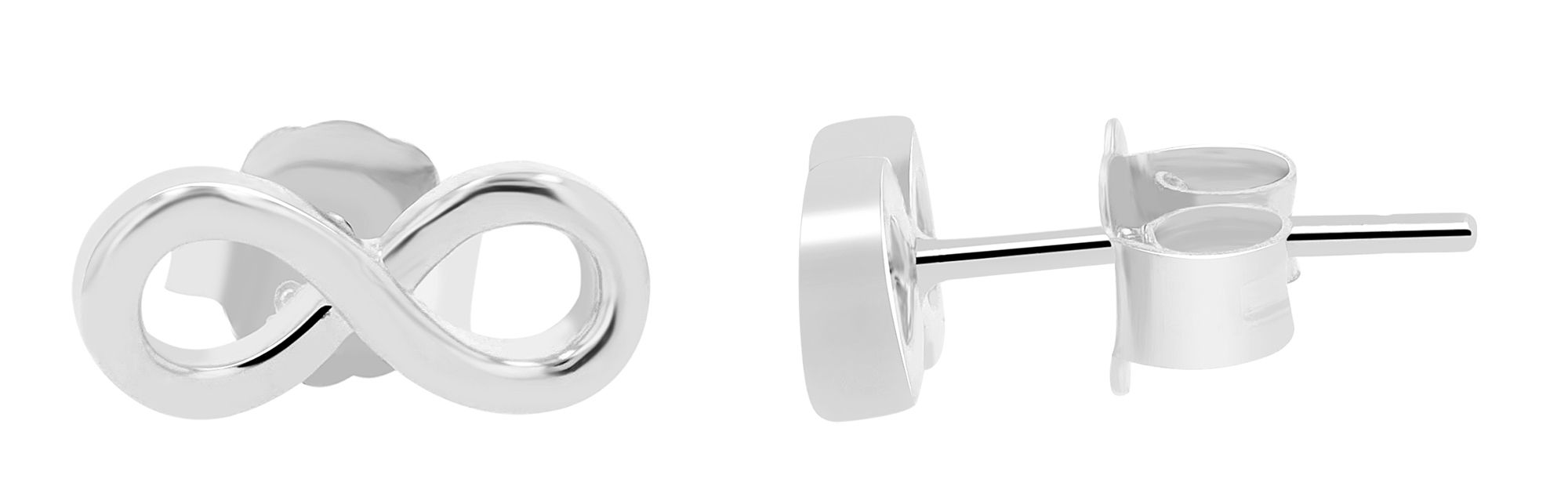 925er Sterlingsilber Infinity-Ohrstecker "Belén", rhodiniert