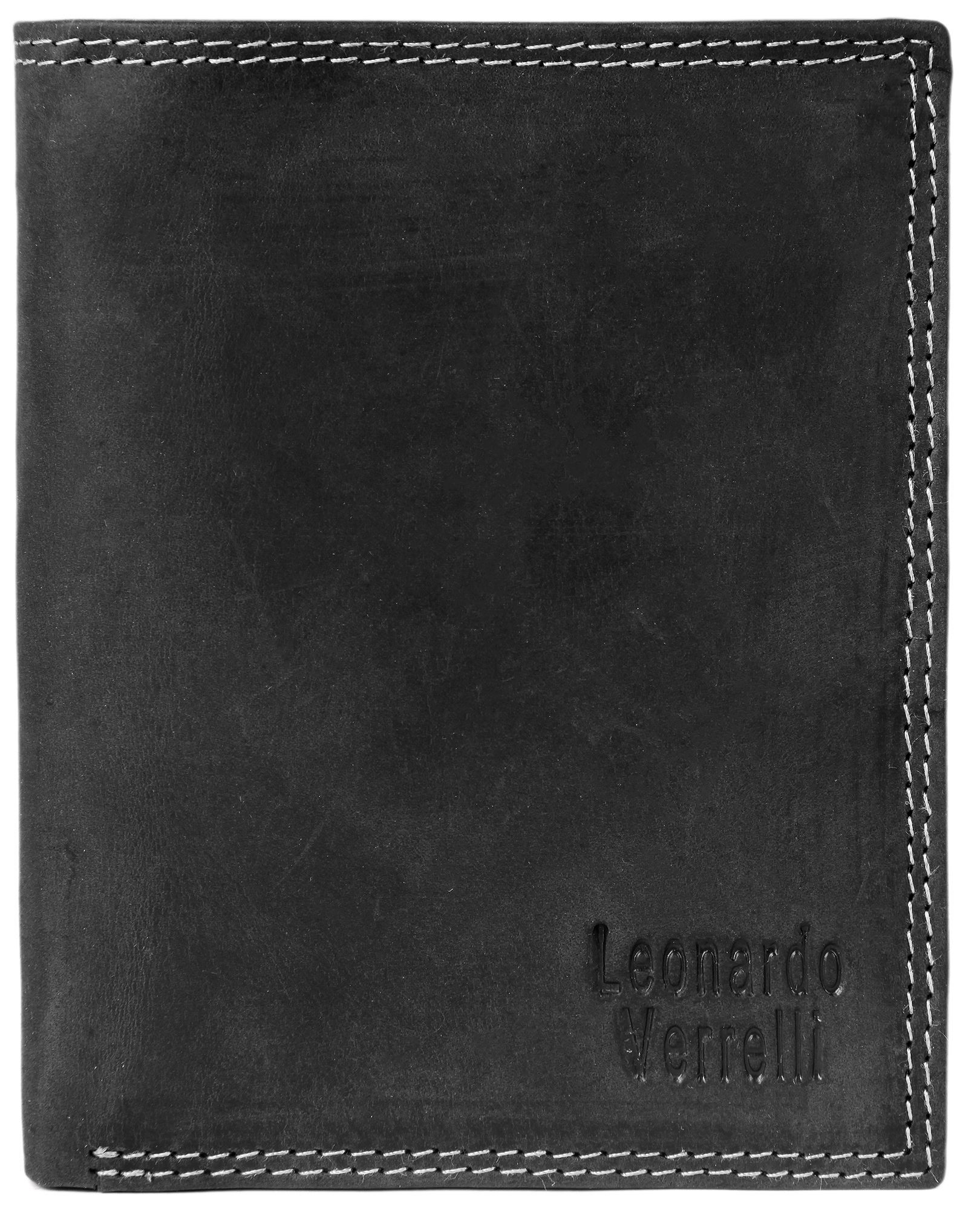 Echt Leder Geldbörse in schwarz