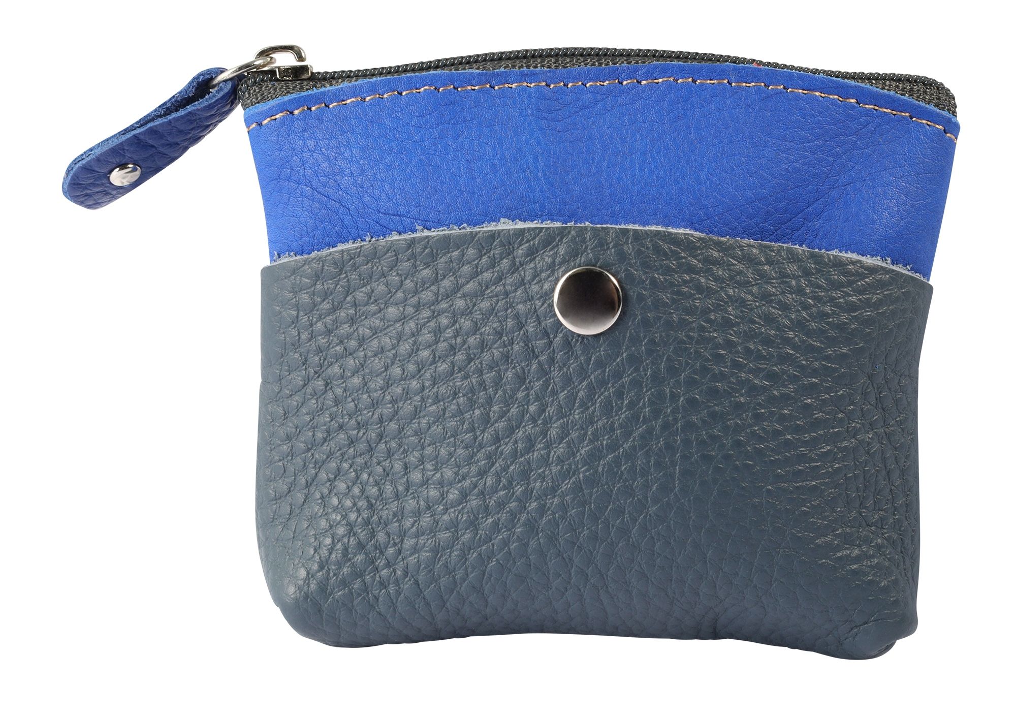 Excellanc Schlüsselbeutel aus Echtleder, blau